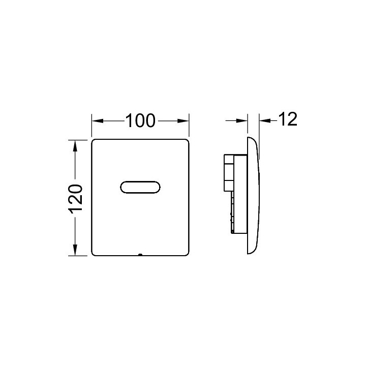 Przycisk spłukujący TECEloop do pisuaru z wkładką zaworową, szkło białe, przycisk biały