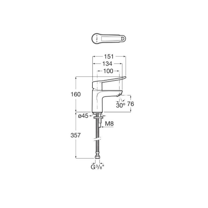 Bateria umywalkowa Roca Victoria Plus jednouchwytowa, stojąca - chrom