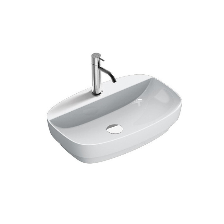 Umywalka wpuszczana w blat Catalano Green Lux 65x42 cm otwór na baterię, bez przelewu, biała - sanitbuy.pl