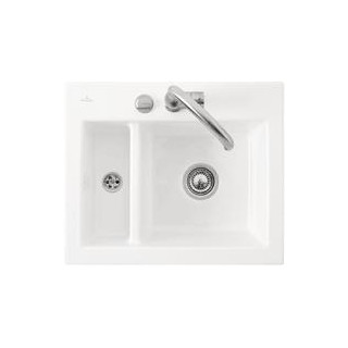 Zlewozmywak do zabudowy 62x51 cm Villeroy & Boch SUBWAY XM - komora po prawej- sanitbuy.pl