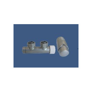 Zestaw Schlosser Duo-Plex kątowy lewy, satyna + nypel 2szt. 1/2 x 3/4- sanitbuy.pl