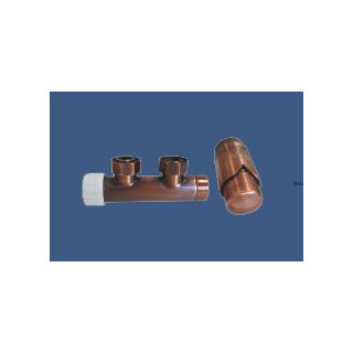 Zestaw Schlosser Duo-Plex kątowy prawy, antyczna miedź + nypel 2szt. 1/2 x 3/4- sanitbuy.pl