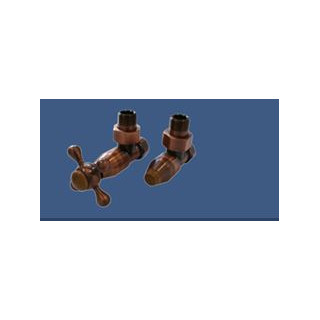 Zestaw grzejnikowy Schlosser Elegant Style kątowy, antyczna miedź do rur z miedzi- sanitbuy.pl