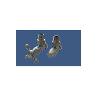 Zestaw grzejnikowy Schlosser Elegant Style kątowy, satyna do rur z miedzi- sanitbuy.pl