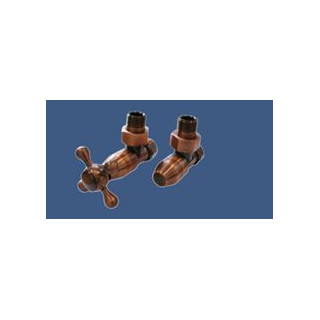 Zestaw grzejnikowy Schlosser Elegant Style kątowy, antyczna miedź do rur ze stali- sanitbuy.pl