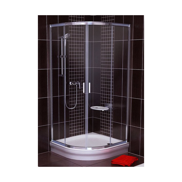 Kabina półokrągła BLCP4 80 Ravak Blix przesuwna czteroelementowa, biała + transparent- sanitbuy.pl