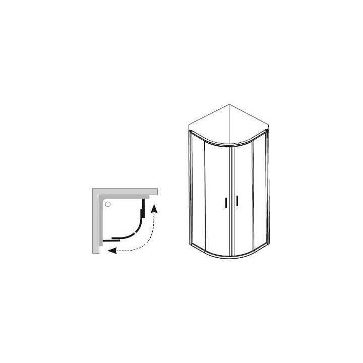 Kabina półokrągła BLCP4 90 Ravak Blix przesuwna czteroelementowa, połysk + transparent- sanitbuy.pl