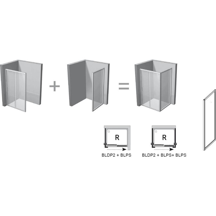 Ścianka stała BLPS-100 Ravak Blix, białe + transparent- sanitbuy.pl