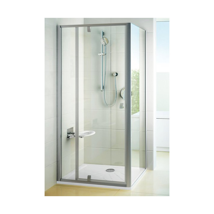 Ścianka stała PPS-80 Ravak Pivot, satyna + transparent- sanitbuy.pl