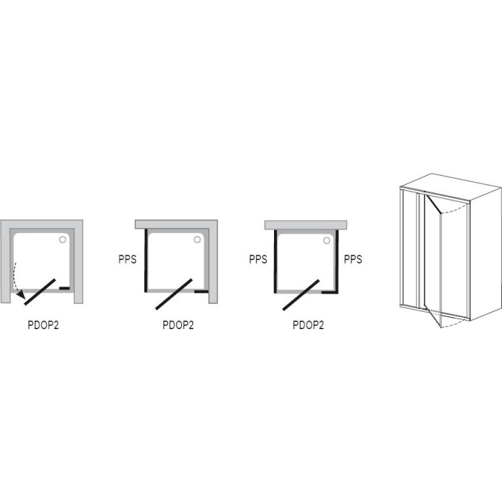 Drzwi prysznicowe PDOP2-120 Ravak Pivot obrotowe piwotowe dwuelementowe- sanitbuy.pl