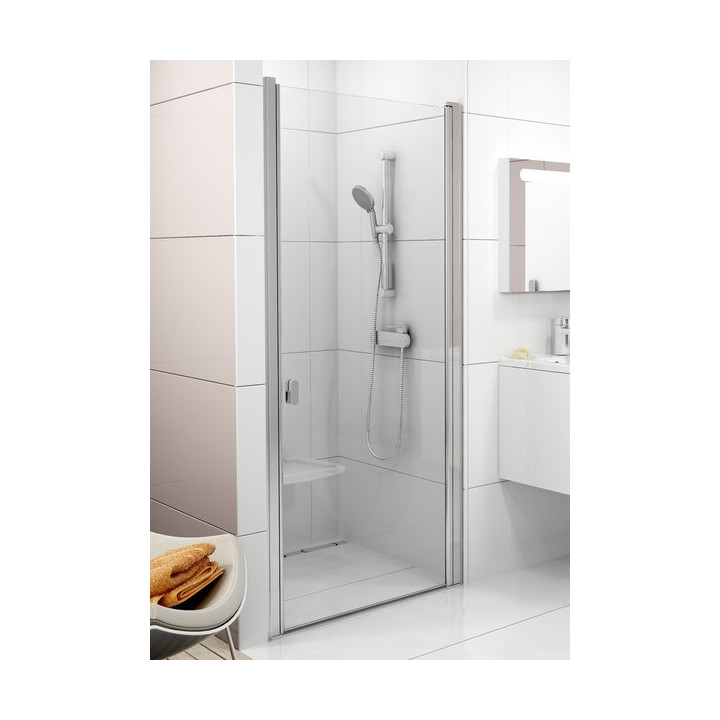 Drzwi wnękowe CSD1-80 Ravak Chrome jednoelementowe, satyna + transparent- sanitbuy.pl
