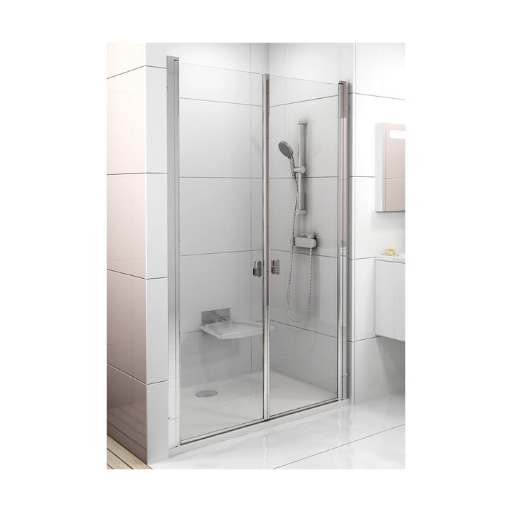 Drzwi wnękowe CSDL2-120 Ravak Chrome dwuelementowe, połysk + transparent- sanitbuy.pl