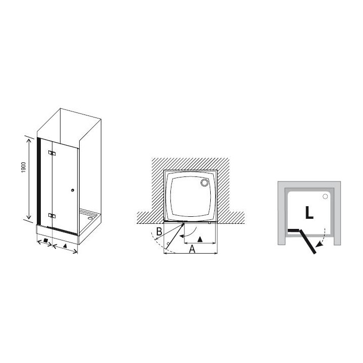 Drzwi wnękowe SMSD2-100 A-L Ravak SmartLine - model A, wersja lewa, chrom + transparent- sanitbuy.pl