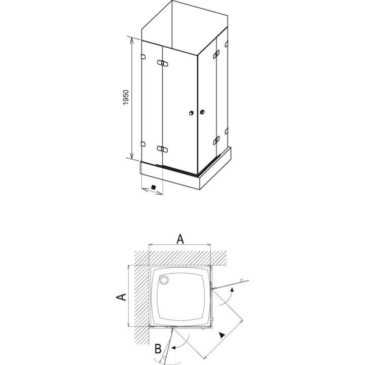 Kabina narożna BSRV4-90 Ravak Brilliant czteroelementowa, chrom + transparent- sanitbuy.pl