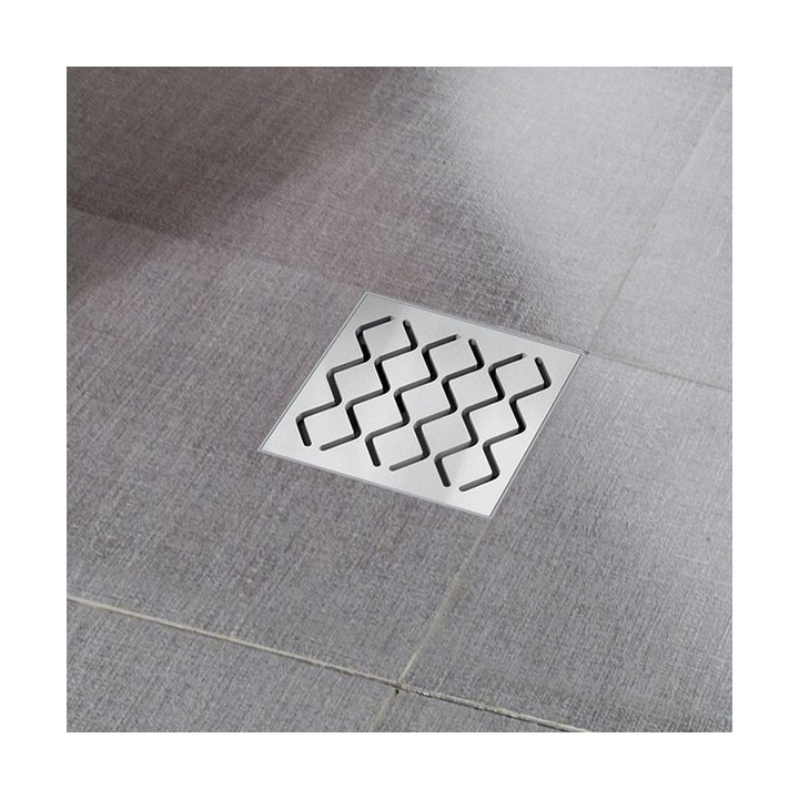 Kratka odpływowa Ravak 105x105/50 z tworzywa sztucznego SN501 z siatką ze stali nierdzewnej- sanitbuy.pl