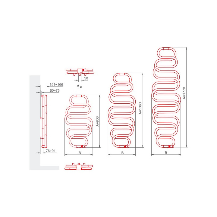 Grzejnik Terma  Perła 1760x500 mm - chrom- sanitbuy.pl