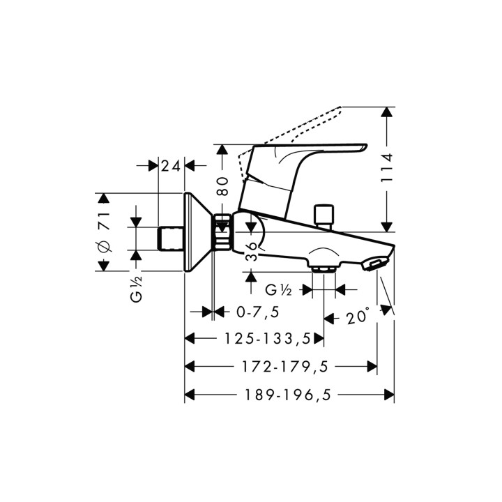 Bateria Hansgrohe Focus wannowa natynkowa- sanitbuy.pl