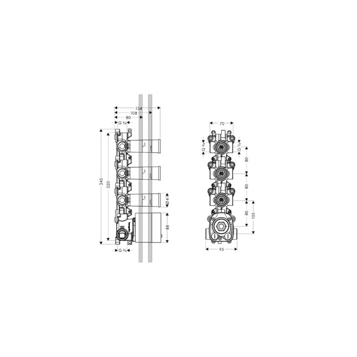 Axor Starck ShowerCollection Zestaw podtynkowy do modułu z termostatem DN20- sanitbuy.pl