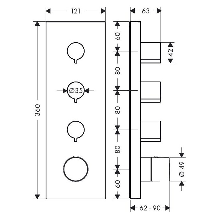 Axor Starck ShowerCollection Moduł z termostatem, element zewnętrzny DN20- sanitbuy.pl