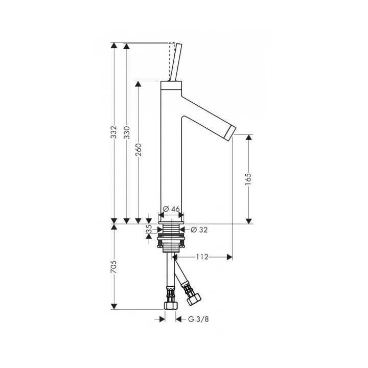Bateria Axor Starck do umywalek z uchwytem cylindrycznym- sanitbuy.pl