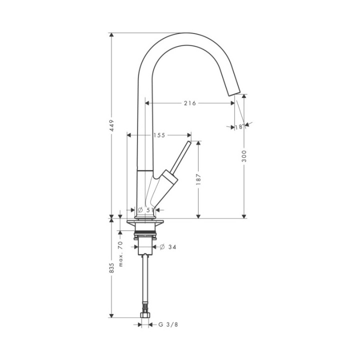 Bateria Axor Starck kuchenna jednouchwytowa- sanitbuy.pl