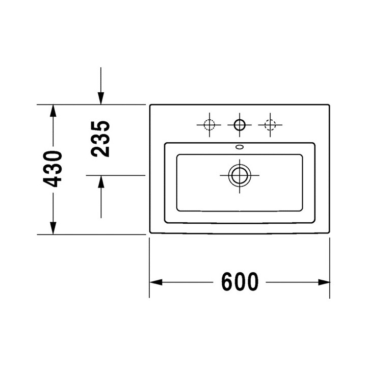 Umywalka Duravit wisząca biała  seria 2nd Floor 600x430 mm jednootworowa- sanitbuy.pl