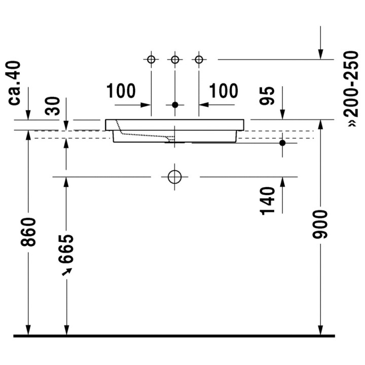 Umywalka Duravit 2nd Floor blatowa 580x415 mm- sanitbuy.pl