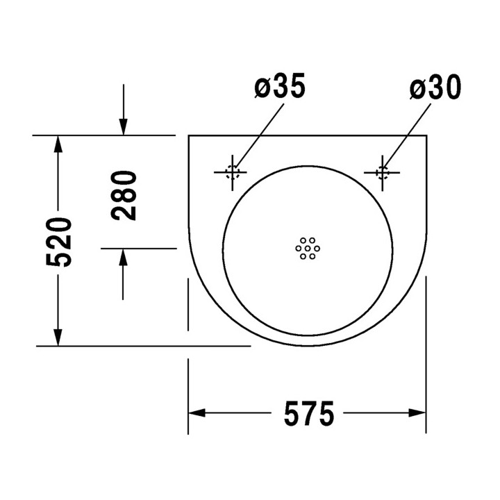 Umywalka Duravit Architec wisząca 575x520 mm , bez otworu- sanitbuy.pl