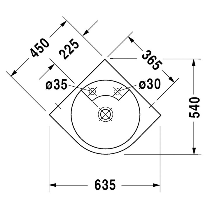 Umywalka Duravit Architec wisząca 635x540 mm- sanitbuy.pl