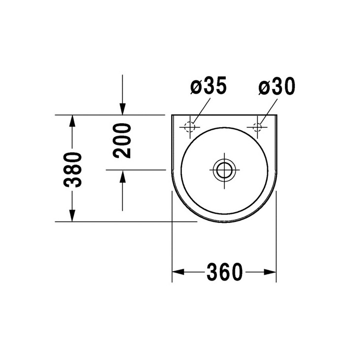 Umywalka Duravit Architec wisząca 360x380 mm- sanitbuy.pl