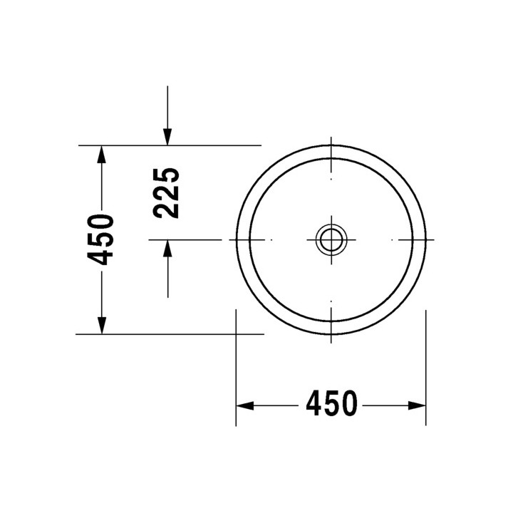 Umywalka Duravit Architec nablatowa  śr. 450 mm, bez otworu- sanitbuy.pl