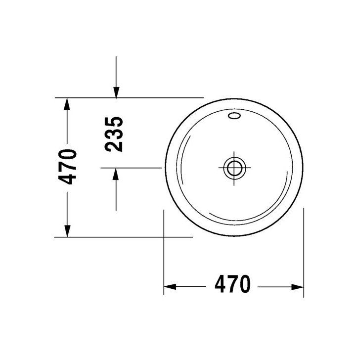 Umywalka Duravit Architec nablatowa  śr.470 mm, bez otworu- sanitbuy.pl