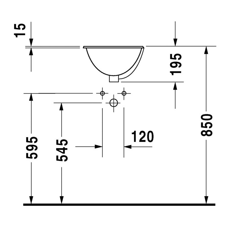 Umywalka Duravit Architec Bali nablatowa  śr.335 mm, bez otworu- sanitbuy.pl