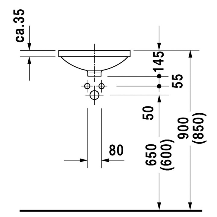 Umywalka Duravit Architec podblatowa  śr.375 mm- sanitbuy.pl