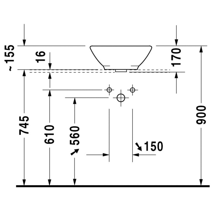 Umywalka Duravit Bacino stawiana na blacie,śr. 420 mm- sanitbuy.pl