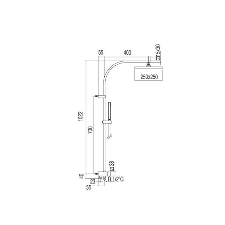Zestaw natryskowy Cuadro-Tres do baterii podtynkowych- sanitbuy.pl