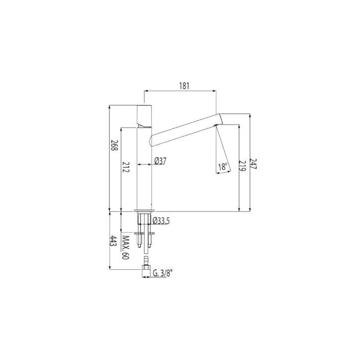 Bateria umywalkowa Max-Tres 268 mm- sanitbuy.pl