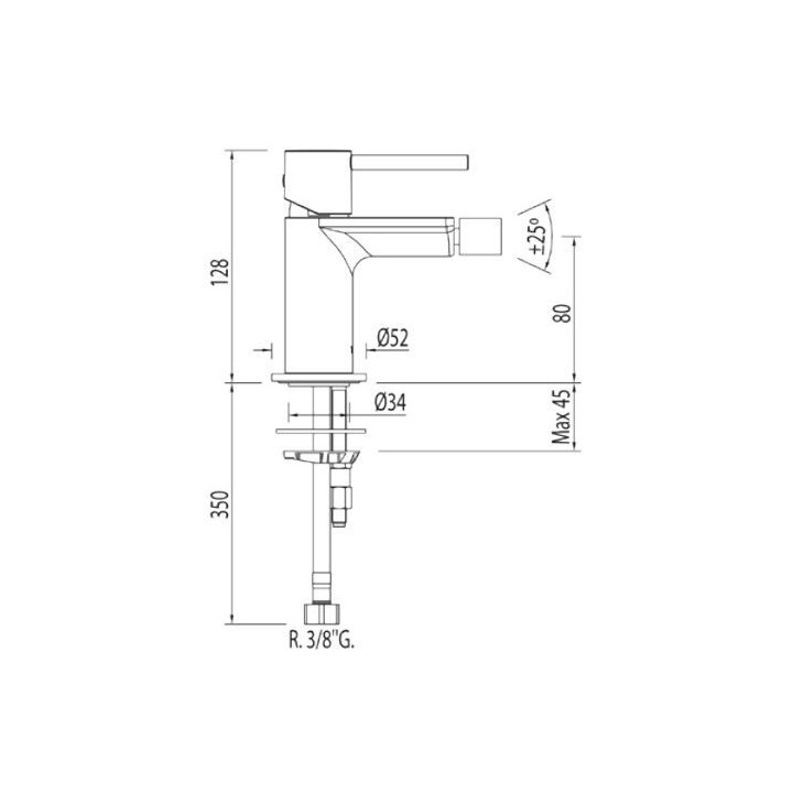 Bateria Max-Tres bidetowa jednouchwytowa z korkiem automatycznym- sanitbuy.pl