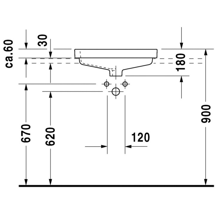 Umywalka Duravit Vero 550x465 mm, jednootworowa- sanitbuy.pl