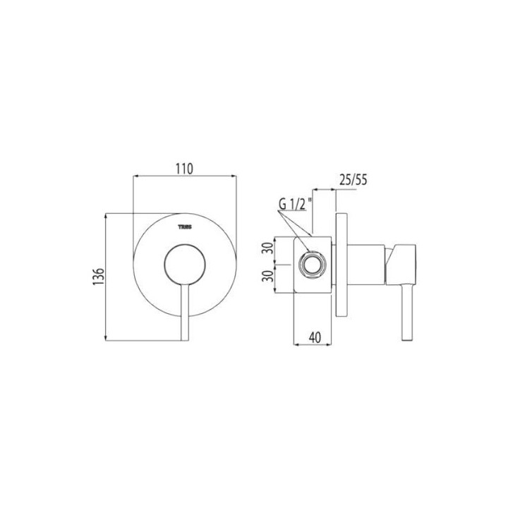 Bateria natryskowa Tres Alplus podtynkowa- sanitbuy.pl