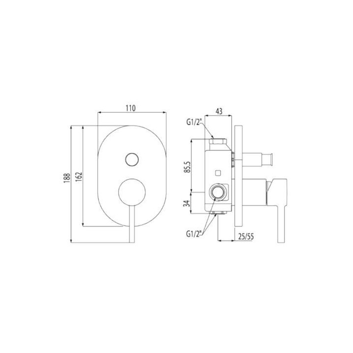 Bateria wannowo-natryskowa Tres Alplus podtynkowa- sanitbuy.pl
