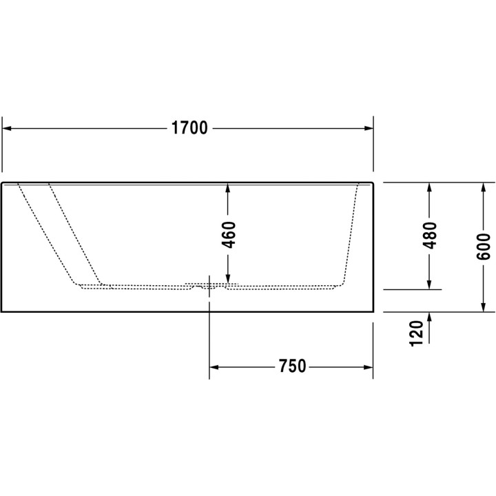 Wanna Duravit Paiova narożna lewa, 170x100 cm- sanitbuy.pl