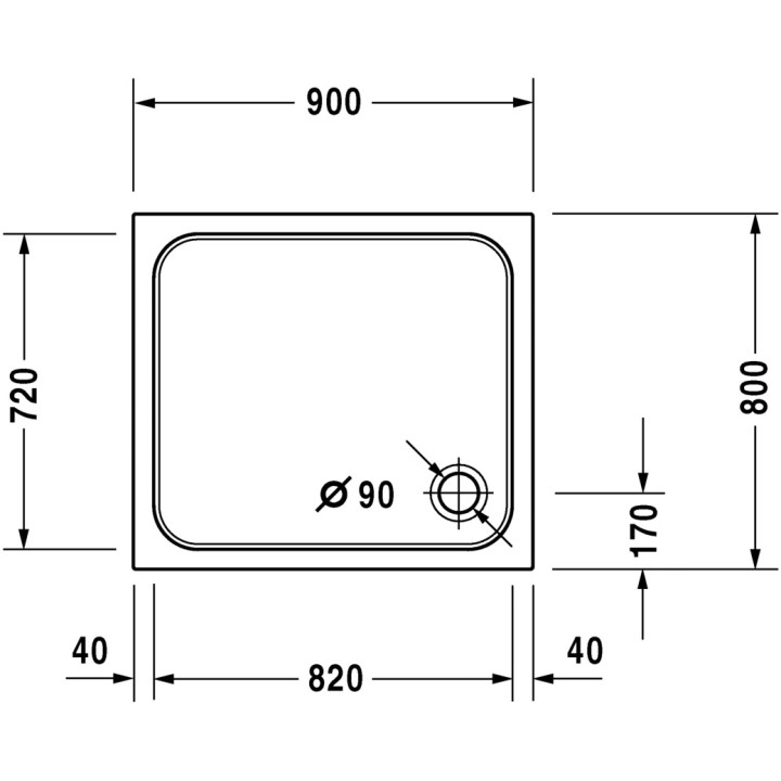 Brodzik Duravit D-Code prostokątny 90x80 cm- sanitbuy.pl