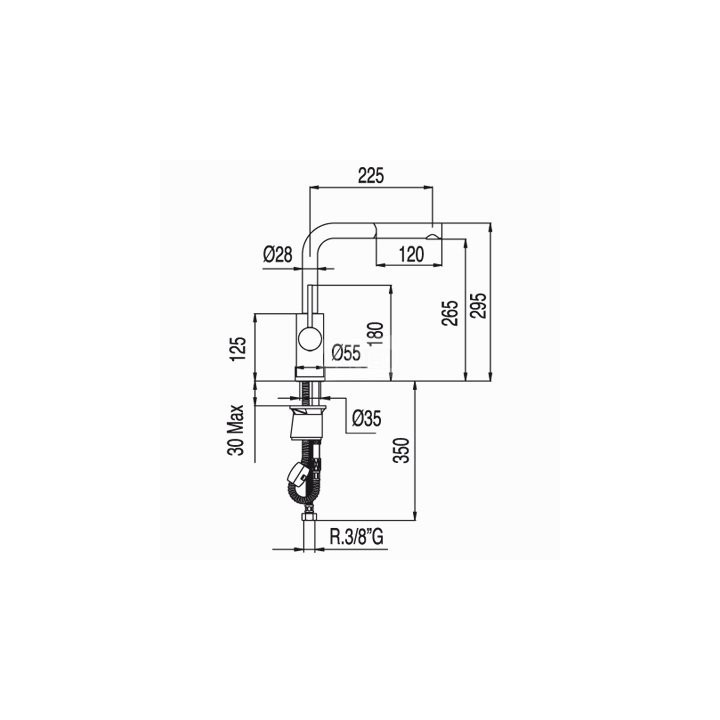 Bateria zlewozmywakowa Max-Tres z wyciąganą wylewką- sanitbuy.pl