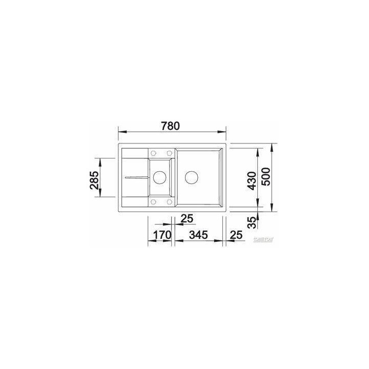 Zlewozmywak do zabudowy 78x50 cm Blanco BLANCOMETRA 6 S Compact- sanitbuy.pl