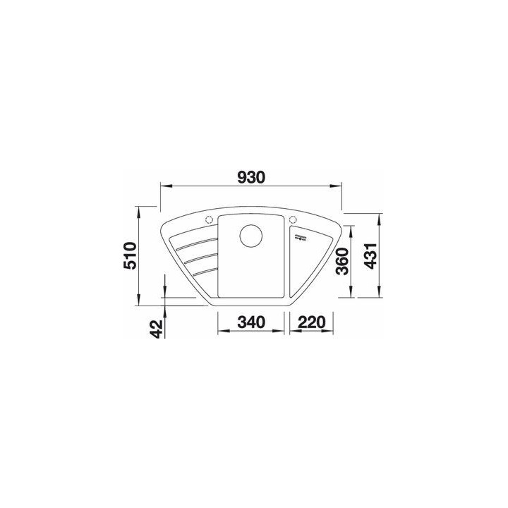 Zlewozmywak do zabudowy 93x43 cm Blanco BLANCOZIA 9 E- sanitbuy.pl