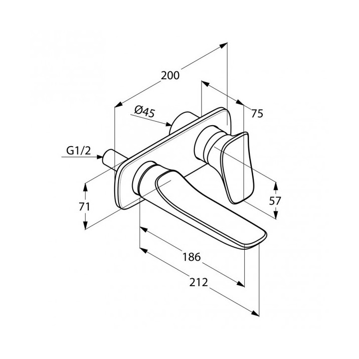 Bateria umywalkowa ścienna Kludi Ambienta- sanitbuy.pl