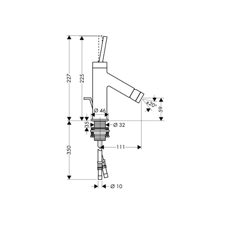 Bateria Axor Starck bidetowa jednouchwytowa- sanitbuy.pl