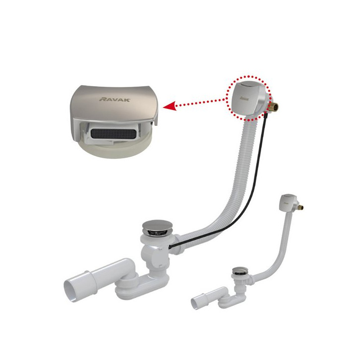 Syfon wannowy z napuszczaniem przez przelew II Click-Clack - sanitbuy.pl