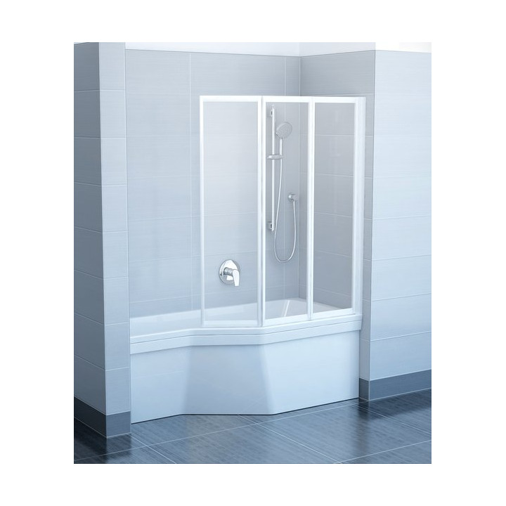 Parawan nawannowy Ravak VS3 115 Biały + Transparent- sanitbuy.pl